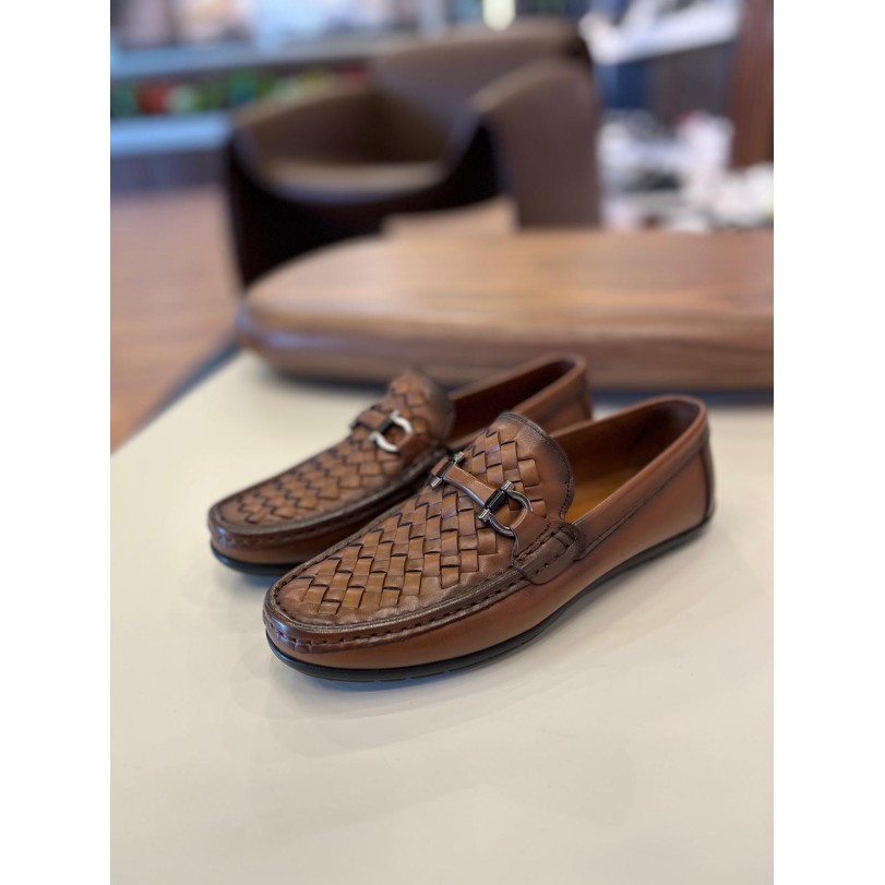 1052 Taba Örme Deri Hakiki Deri Erkek Klasik